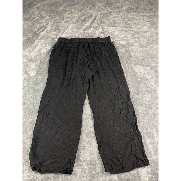 Good American Women's Pleated Pants Size 5/2X Black Leopard Print Rayon Viscose - Picture 2 of 6